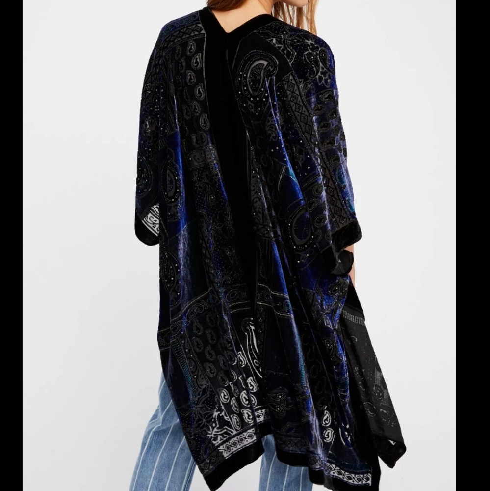 Free people kimono Paisley Navy blue